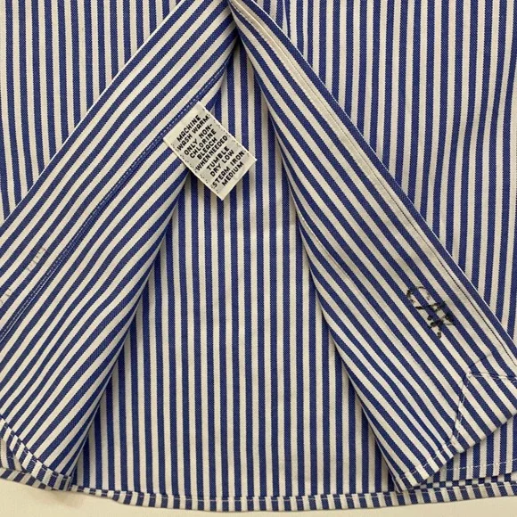 Ralph Lauren Mens Classic Fit Striped Button Down Shirt Long Sleeve Polo Pony 16 - Picture 9 of 11